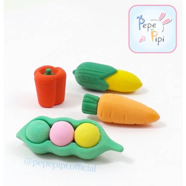 Penghapus Food Vegetable Fruit Hat - Makanan Buah Sayur Topi Pouch Eraser Setip Hapusan