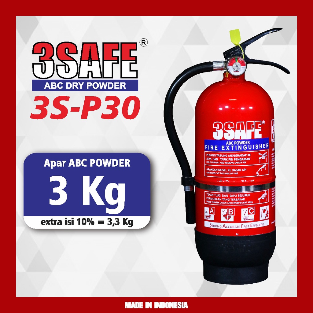 Jual 3SAFE - Apar 3KG ABC Powder - Fire Extinguisher ABC Powder - Alat ...