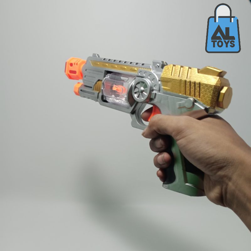 Mainan Pistol Bubble Spinner BO Pistol Suara