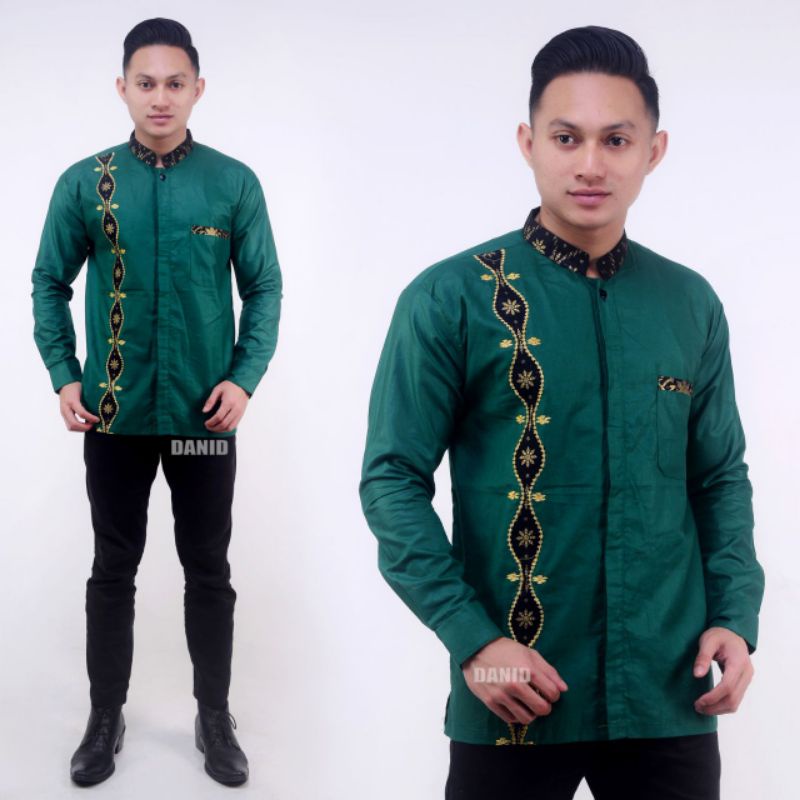 Baju koko bordir rantai gold terbaru size m, l, xl ( ORIGINAL )