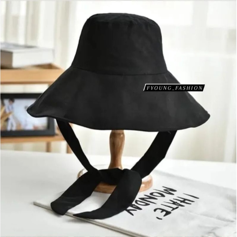 TOPI BUCKET WIDE TALI BESAR/TOPI BUCKET SELEBGRAM/TOPI BUCKET OOTD FASHION