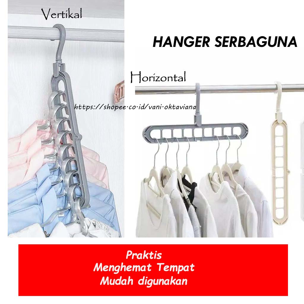 Gantungan Baju Multifungsi / Hanger Serbaguna / Magic Hanger Organizer 9in1