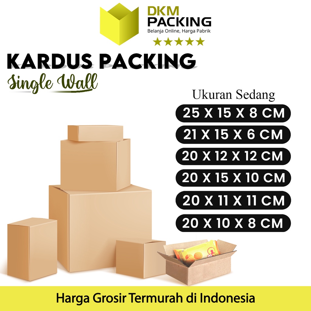 

KARDUS PACKING KARTON MEDIUM BOX KOTAK DUS SEDANG PACKAGING RUSFET POLOS TEBAL