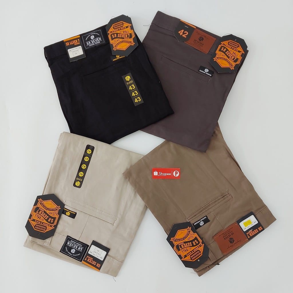 BIG SIZE / JUMBO 27-38 Celana Chino Panjang  Pria Slim Fit