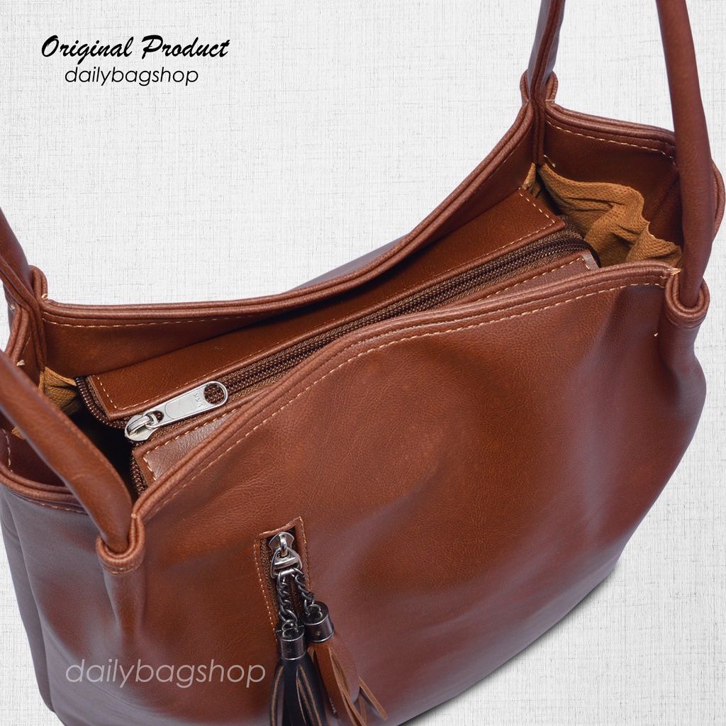 Tas Tote Wanita Remaja Terbaru Tote Bag Ootd Daily Devana Resleting Glossy Elegan Untuk Ke Kantor Bekerja Kuliah Ukuran Besar