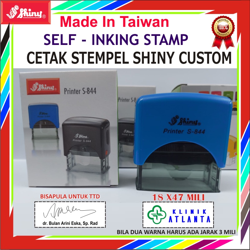 

STEMPEL CAP SHINY S-844 OTOMATIS KANTOR DOKTER BIDAN TOKO MEMO TINTA KWITANSI FAKTUR SEBAGUNA