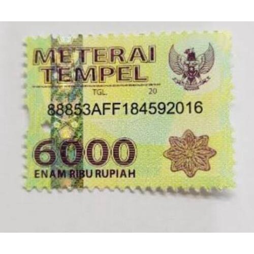 materai 6000 asli POS INDONESIA