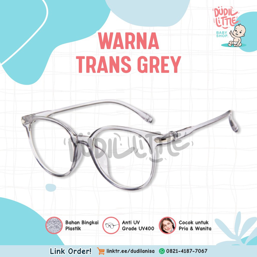 KACAMATA ANTI RADIASI UNISEX SUN GLASSES LENSA TRANSPARAN