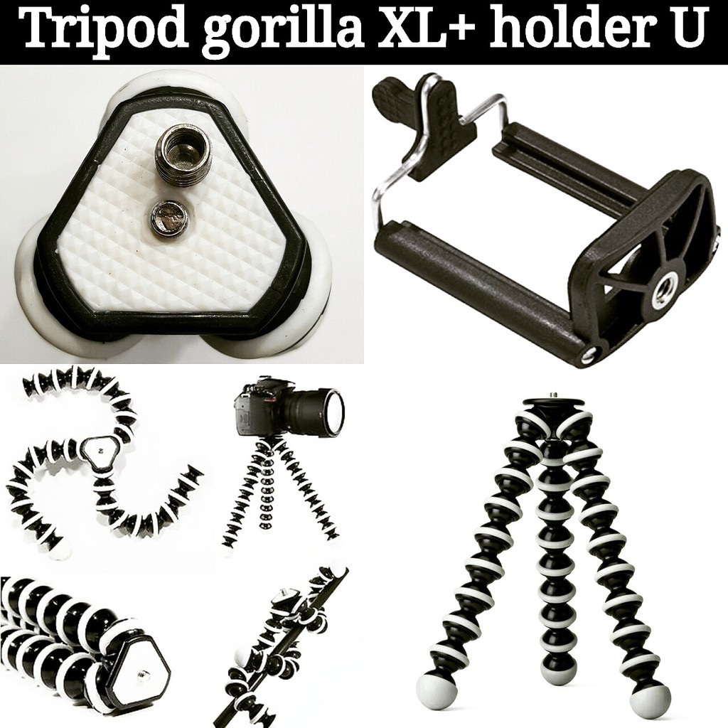 Tripod Camera &amp; Hp Gorillapod Flexible 360 Derajat Free Holder U