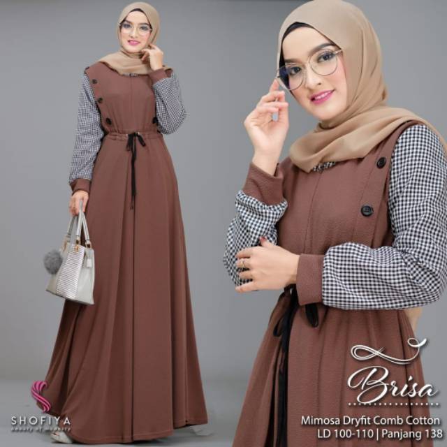 Dress Wanita Najibah BG0077 Gamis Syari Putih Benhur Abu Toska Navy Maroon Muslim Modis Modern White