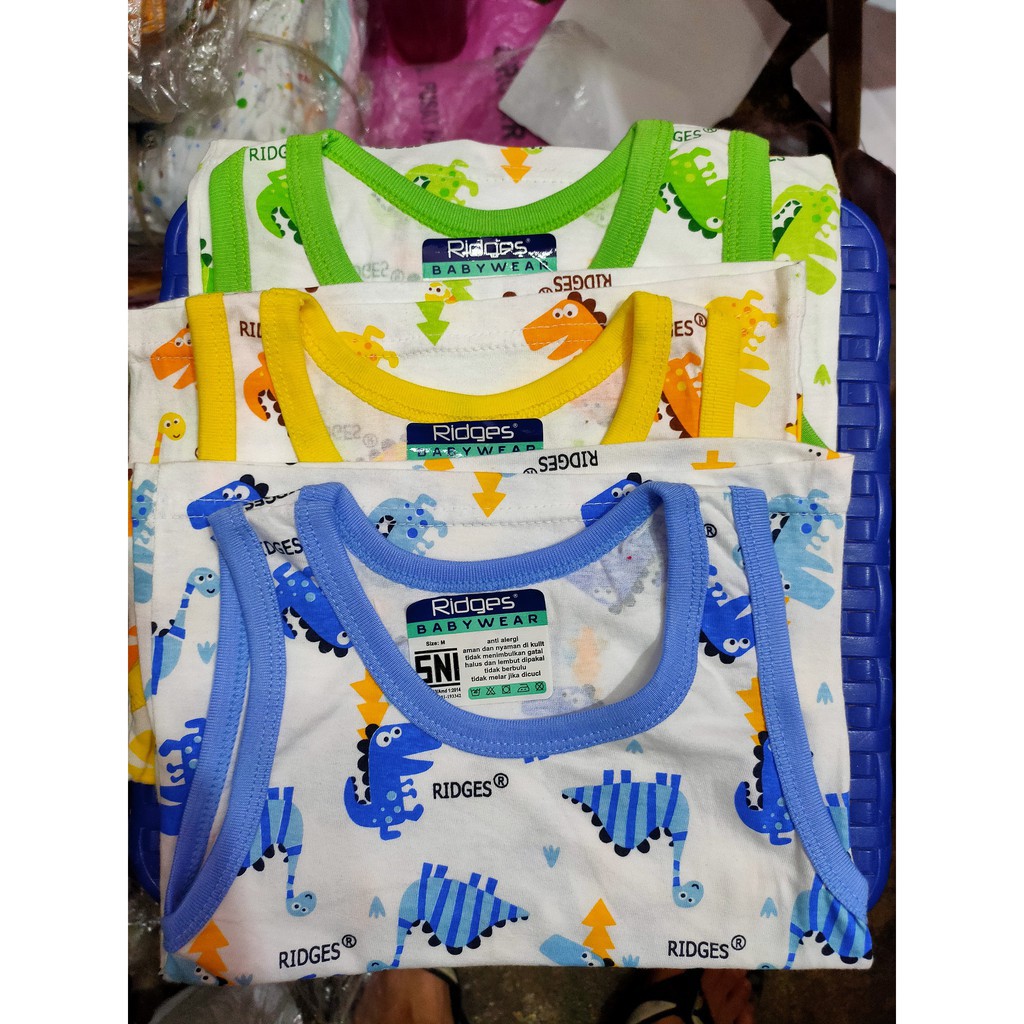 3 PCS Singlet anak -  Kaos Kutung RIDGES Termurah untuk Anak dan Bayi Laki Laki 0 1 2 3 4 5 Tahun