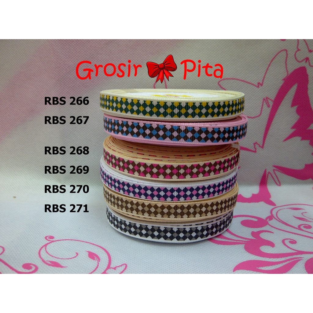 

(25 yard) Pita Grosgrain Motif RBS 266,267,268,269,270,271 | Toko Bahan Craft | Grosir Pita
