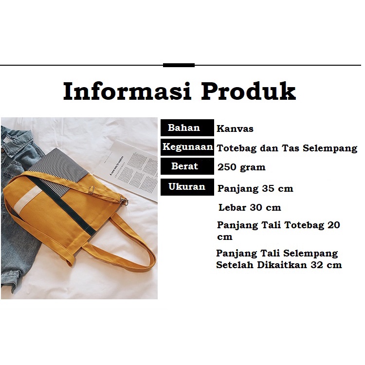 TB113 - Totebag Resleting Totebag Wanita Totebag Aesthetic Tas Belanja Tote Bag Totebag Kanvas Tas Slingbag