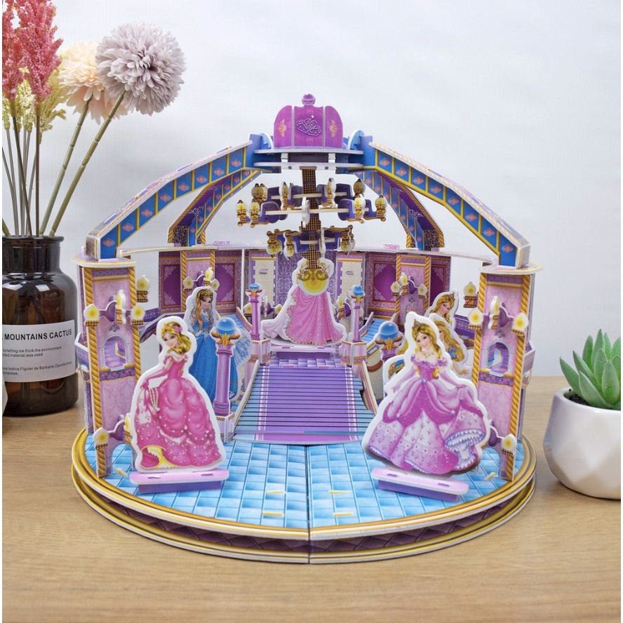 Mainan 3D Puzzle Clever dan Happy Leer Princes Lengkap Dengan Buku Panduan Versi Barbie Mainan Edukasi Anak Puzzle 3D Miniatur