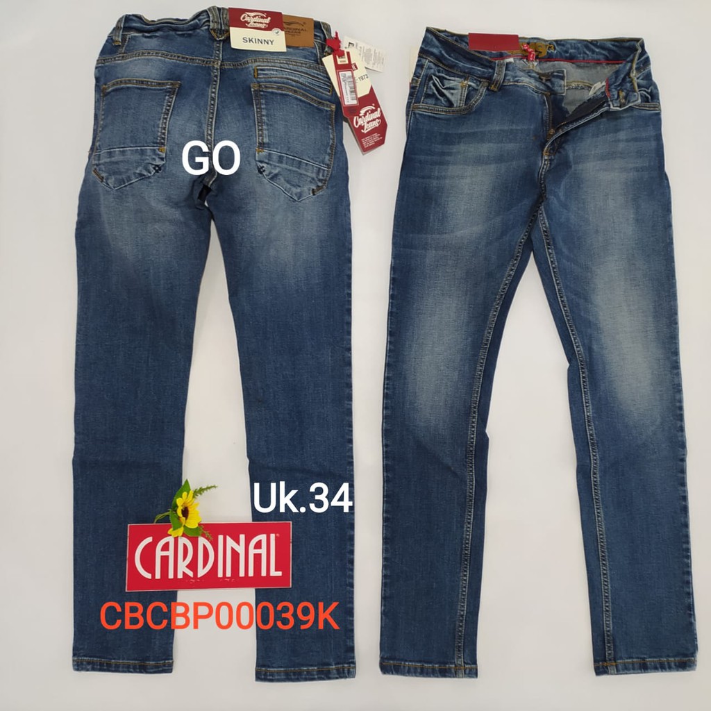 bb 34 CARDINAL CBCBP Celana Panjang Jeans Pria Pencil Stretch Slimfit Super Skinny Sobek Bermuda