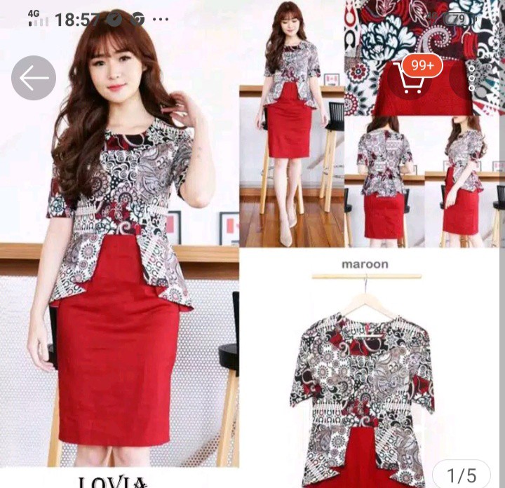 Lovia Dress Standar Dan Jumbo - Dress Batik Wanita
