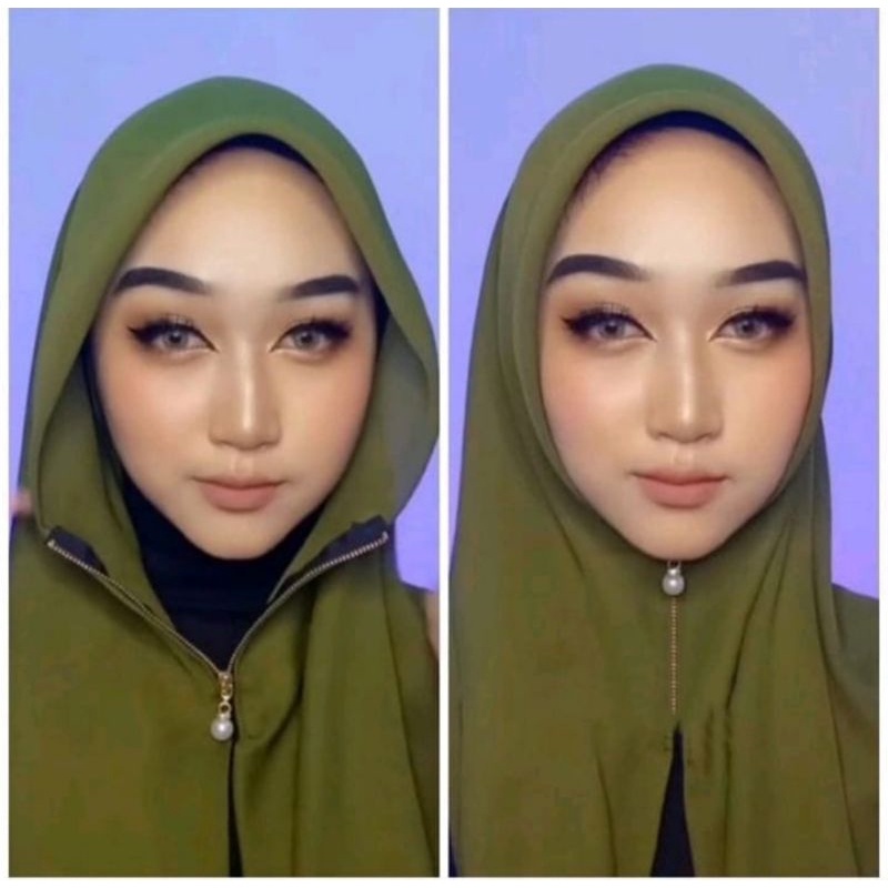 HIJAB INSTAN ZIPPER HIJAB SEGIEMPAT INSTAN ZIPPER POLOS/HIJAB RESLETING / Segitiga Zipper Premium | 