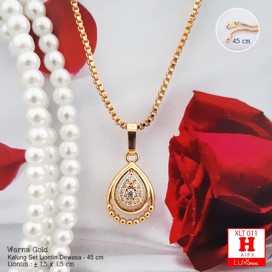 XLT 011 Kalung Xuping Set Liontin Permata Zirkon Aksesoris Wanita Korea Luxx Xuping