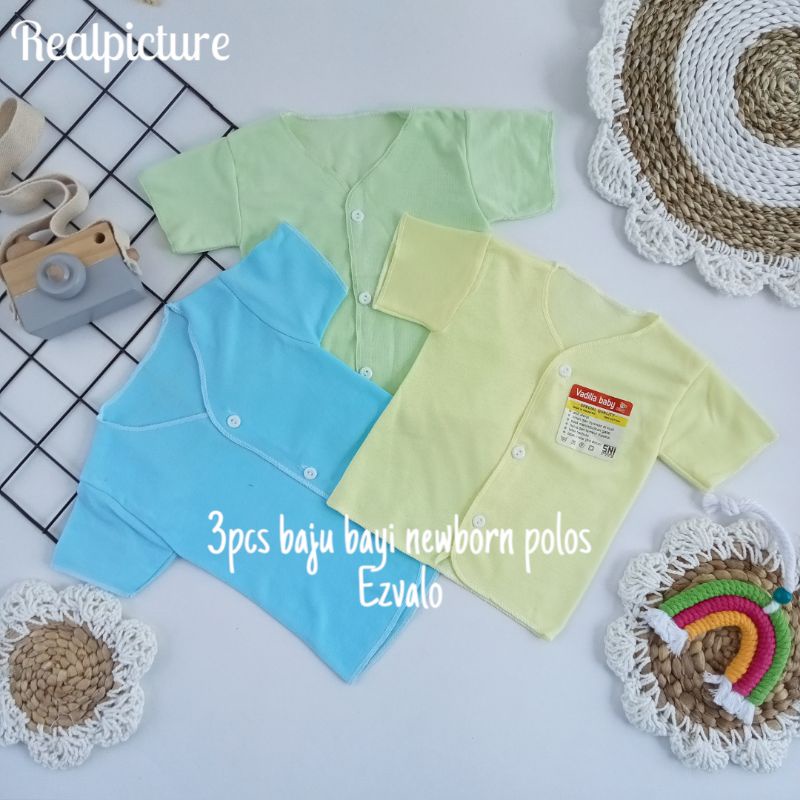 PROMO !!! 3PCS BAJU BAYI /BAJU BAYI NEWBORN WARNA POLOS