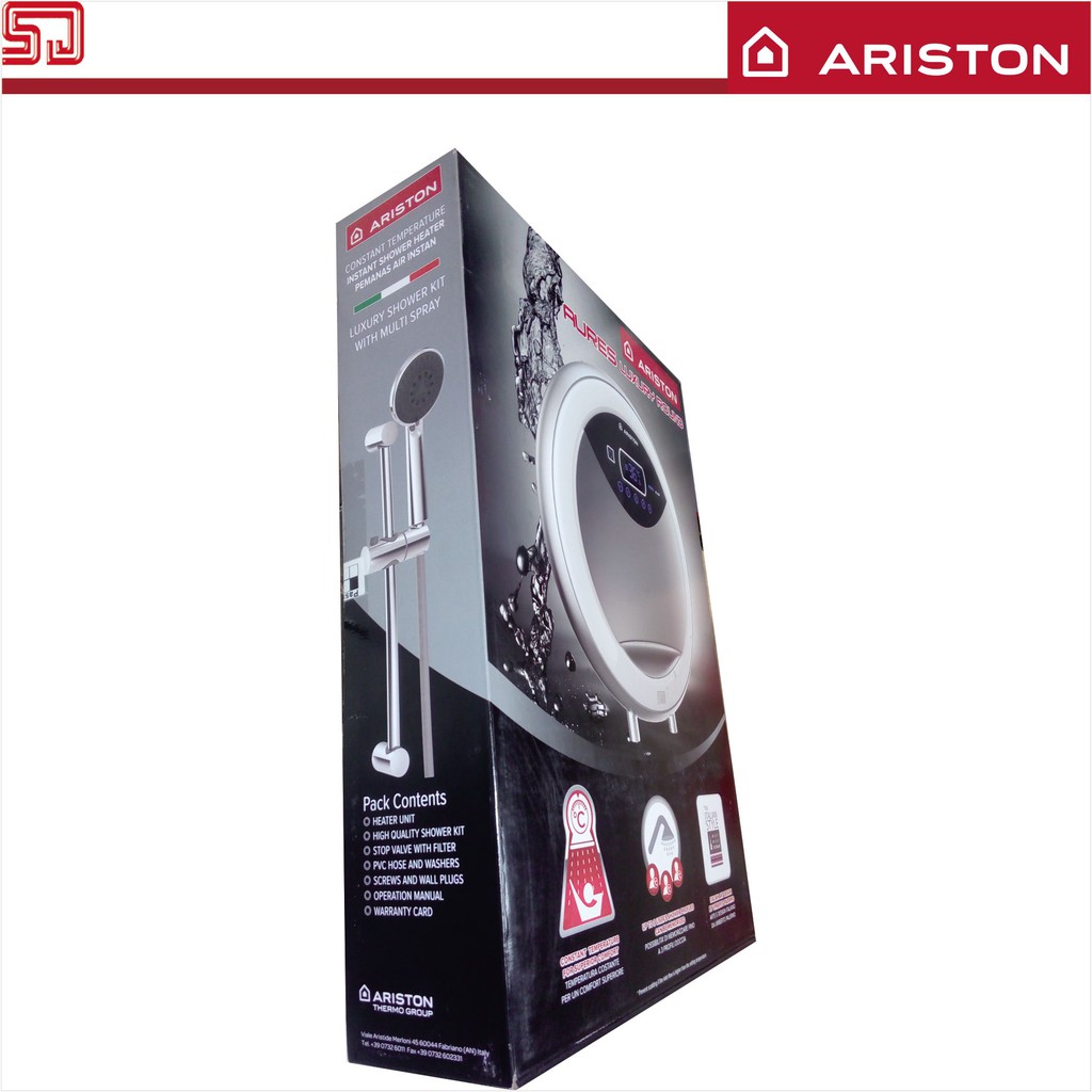 Ariston Aures Luxury Instant Water Heater Listrik Pemanas Air Hangat Mandi