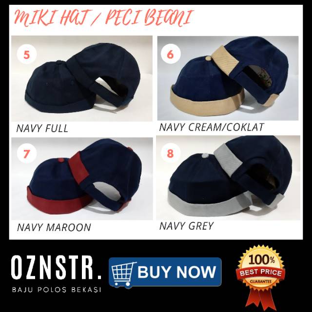 Peci beanie Topi miki hat polos hijrah