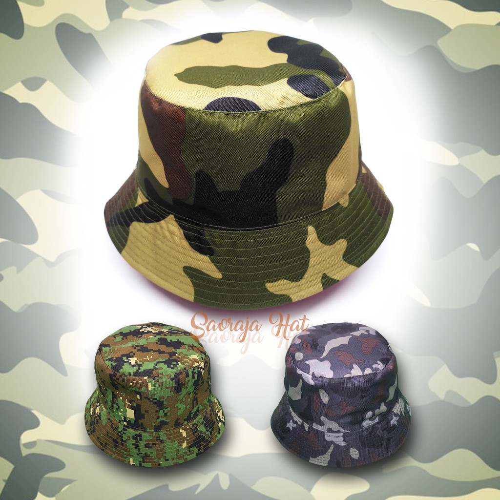 Topi Bucket Motif Loreng Army  Dewasa