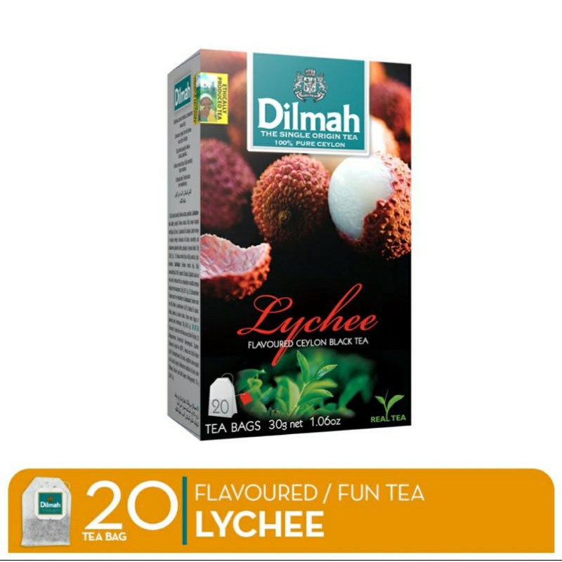 

Dilmah Lychee Flavored Ceylon Black Tea Teh Celup Hitam Rasa Leci 20's