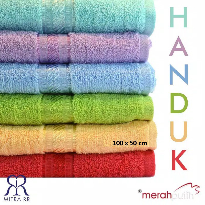 Handuk Merah Putih Tanggung 50x100 Terry Palmer Handuk Mandi 100% Cotton 100x50