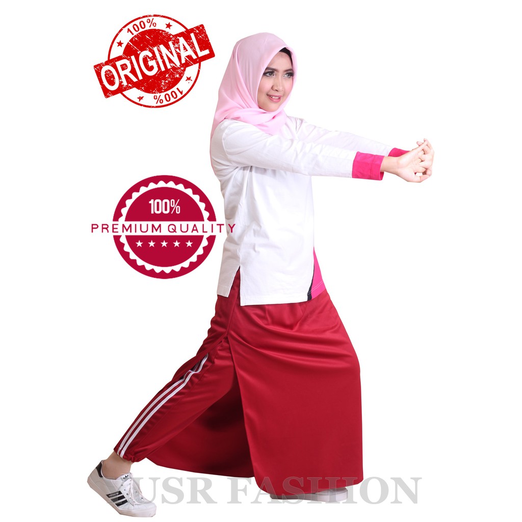 Rocella Trainy Marun Rok  Celana  Olahraga Muslimah Rok  