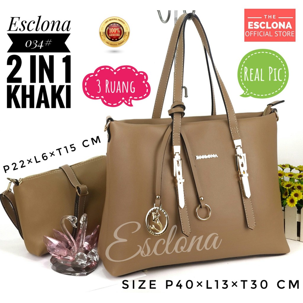 Tas wanita Import Bag Laptop Esclona 034 Tas Batam Selempang Cewek Branded Cantik Fashion Murah Handbag Original Besar Kantor Kerja Kuliah Premium Super Populer Terbaru Terlaris Hobo Office Ibu Emak Dewasa Santai Berpergian Shoulder Bahu