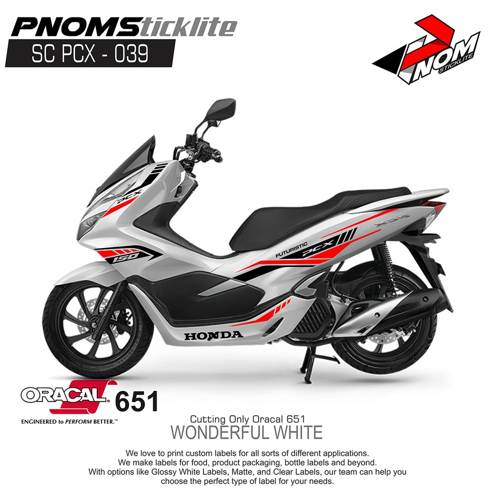 Sticker Striping PCX Black Red Dynamic