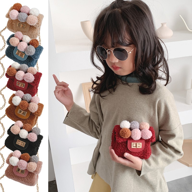  Tas  Selempang Bahu Model  Kotak Kecil  Bahan Plush untuk 