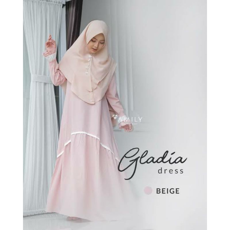 GLADIA DRESS BY AMILY/gamis dewasa/dress muslim/hijab/syari/daily/casual/katun/busui/adem/lembut