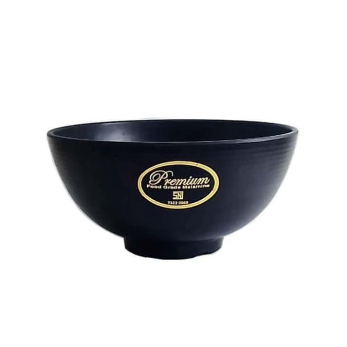 Mangkok Udon 6.5 Inch Glori Melamine Black Bowl G4065 6 pcs