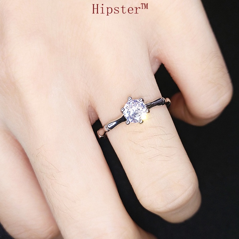 Korean Simple Personalized Elegant Graceful Bamboo Couple Adjustable Ring