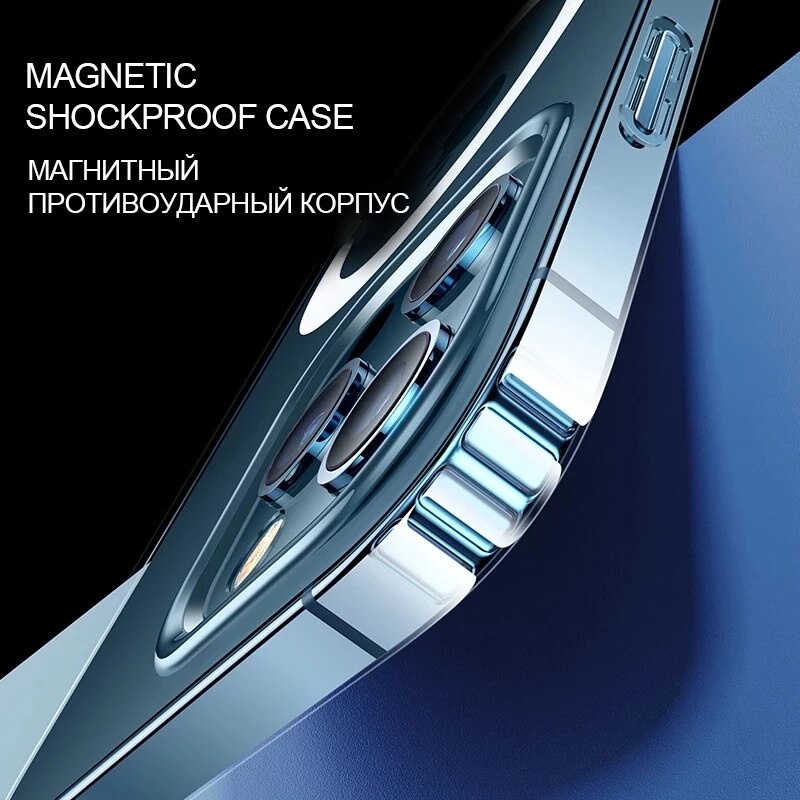 Magnetic ring wireless charging magnetic case for iphone 11 12 13 pro max mini xr x xs max 7 8 plus se 2020 all-inclusive transparent case