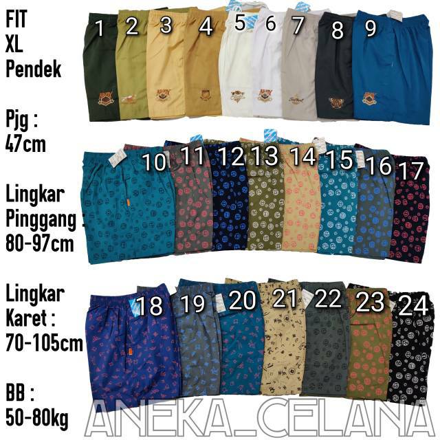  Celana  Santai Pendek  Katun  Karet XL Shopee  Indonesia