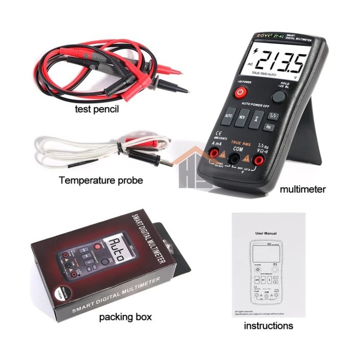 Zoyi ZT-A2 Auto Smart Multitester Avometer Digital AC DC Voltage NCV