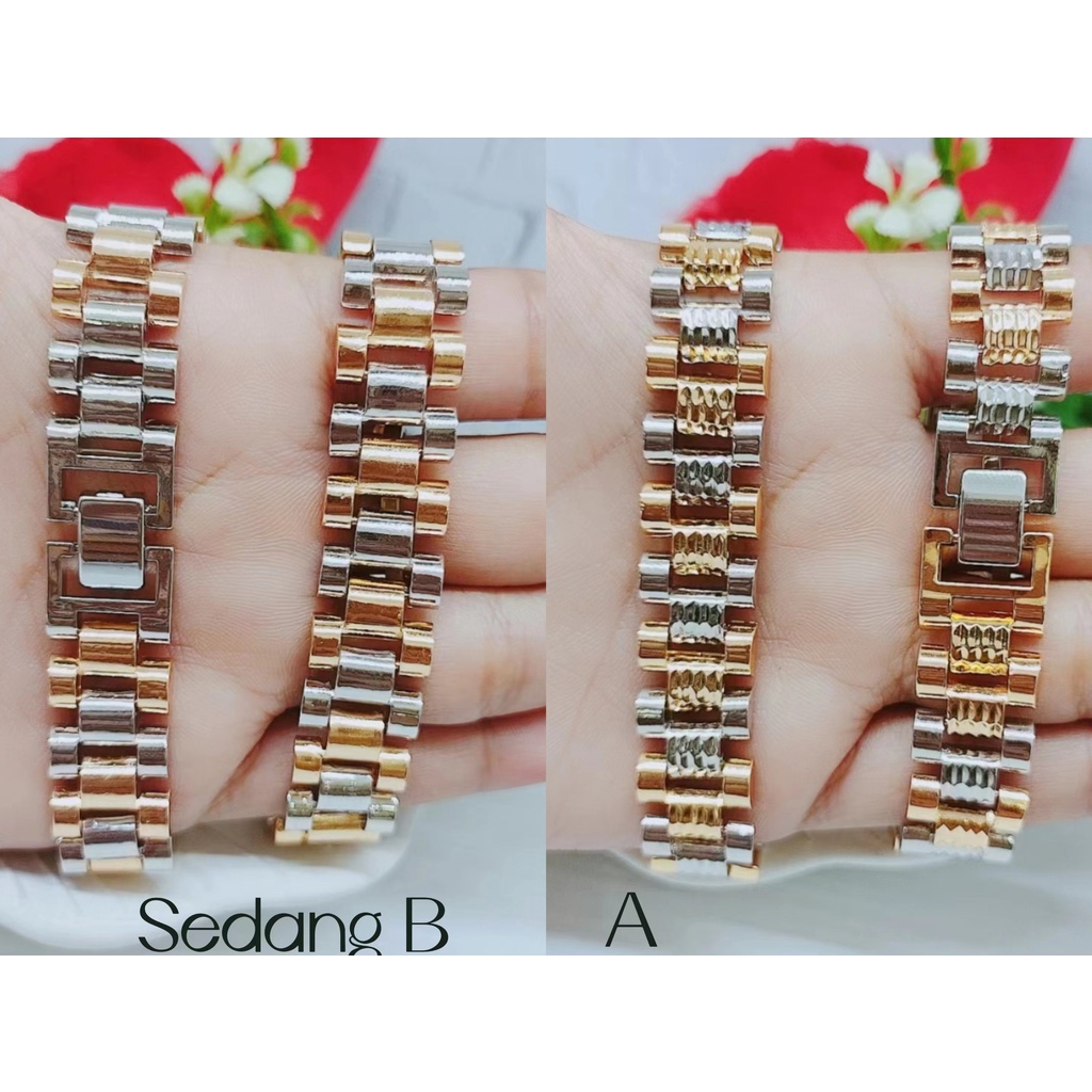 Gelang Sisk Naga Perhiasan Xuping Lapis Emas 18k A/B (Besar 16MM,Sedang 12MM)