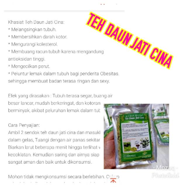 

Teh daun jati china