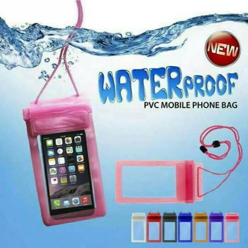 kantong gantungan hp anti hujan plastik hp anti air sarung hp anti air