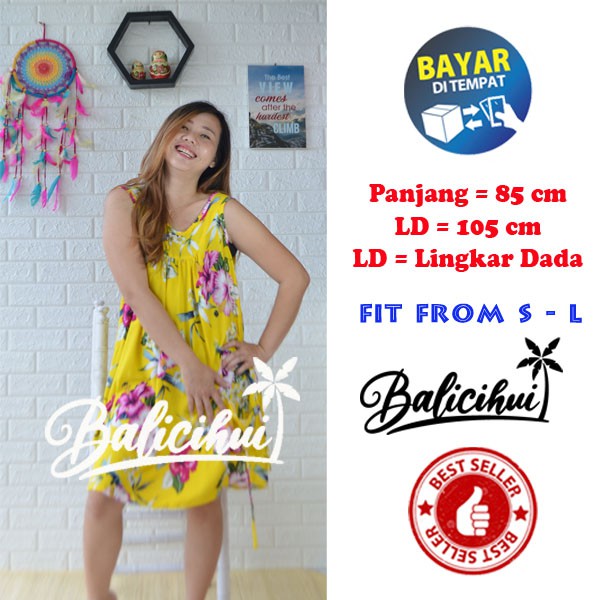 Balicihui Daster Saku Dress Wanita Baju Tidur Wanita Pakaian Santai Wanita Daster Bali Dress Bali