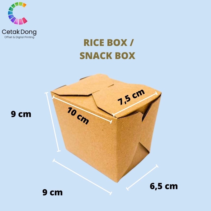 

KOTAK RICE BOX / KOTAK SNACK / food pail / paper rice box / lunch box paper / kotak makan kertas kraft