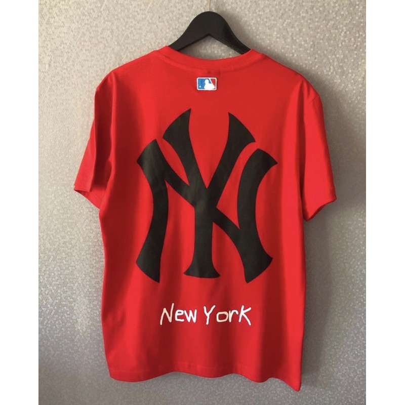 QH BAJU KAOS NY MLB NEW YORK MERAH PRIA DAN WANITA