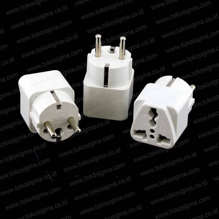 EU PLUG ADAPTER US UK AU travel Adaptor Colokan 2 kaki steker export