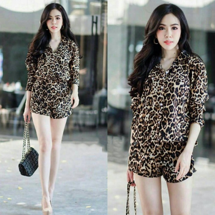 FWG - JUMPSUIT LEOPARD 522 / JUMPSUIT WANITA TERBARU / PAKAIAN WANITA JUMPSUIT / JUMPSUIT / OVERALL