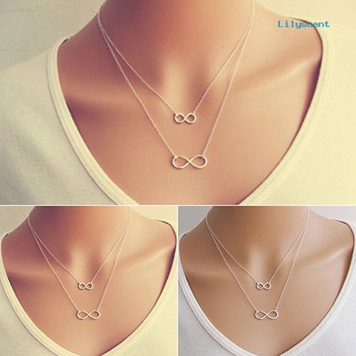 Kalung Choker Rantai Liontin Infinity 8 Untuk Wanita