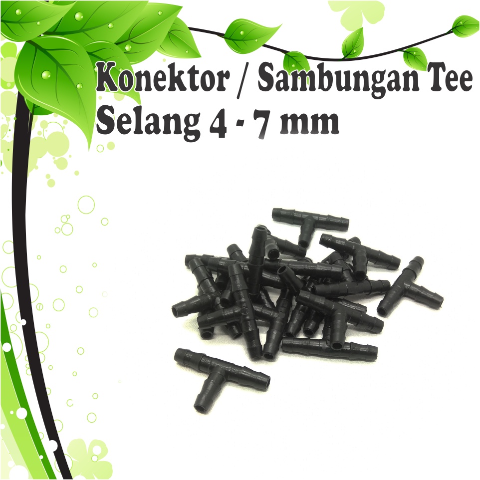 Konektor sambungan selang PE Hidroponik Nepel Tusuk 2 arah - Tee - Cross 4/7 mm