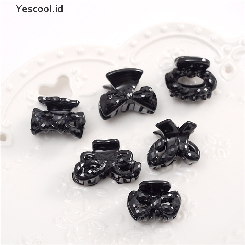 10 Pcs Jepit Rambut Model Cakar Bahan Plastik Warna Hitam