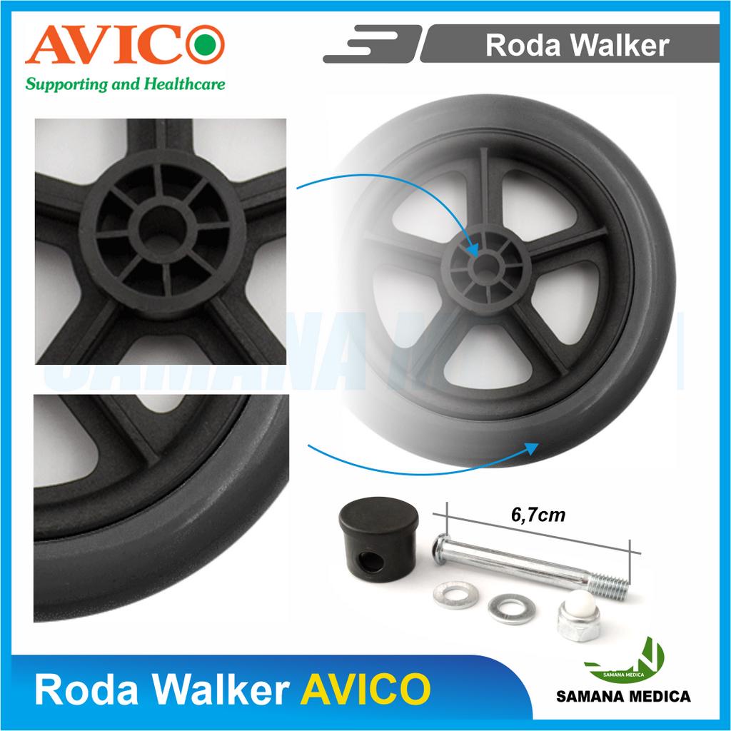 Roda Walker Alat Bantu Jalan 5inc Sparepart Roda Walker Kuat Harga per SET (2 roda)